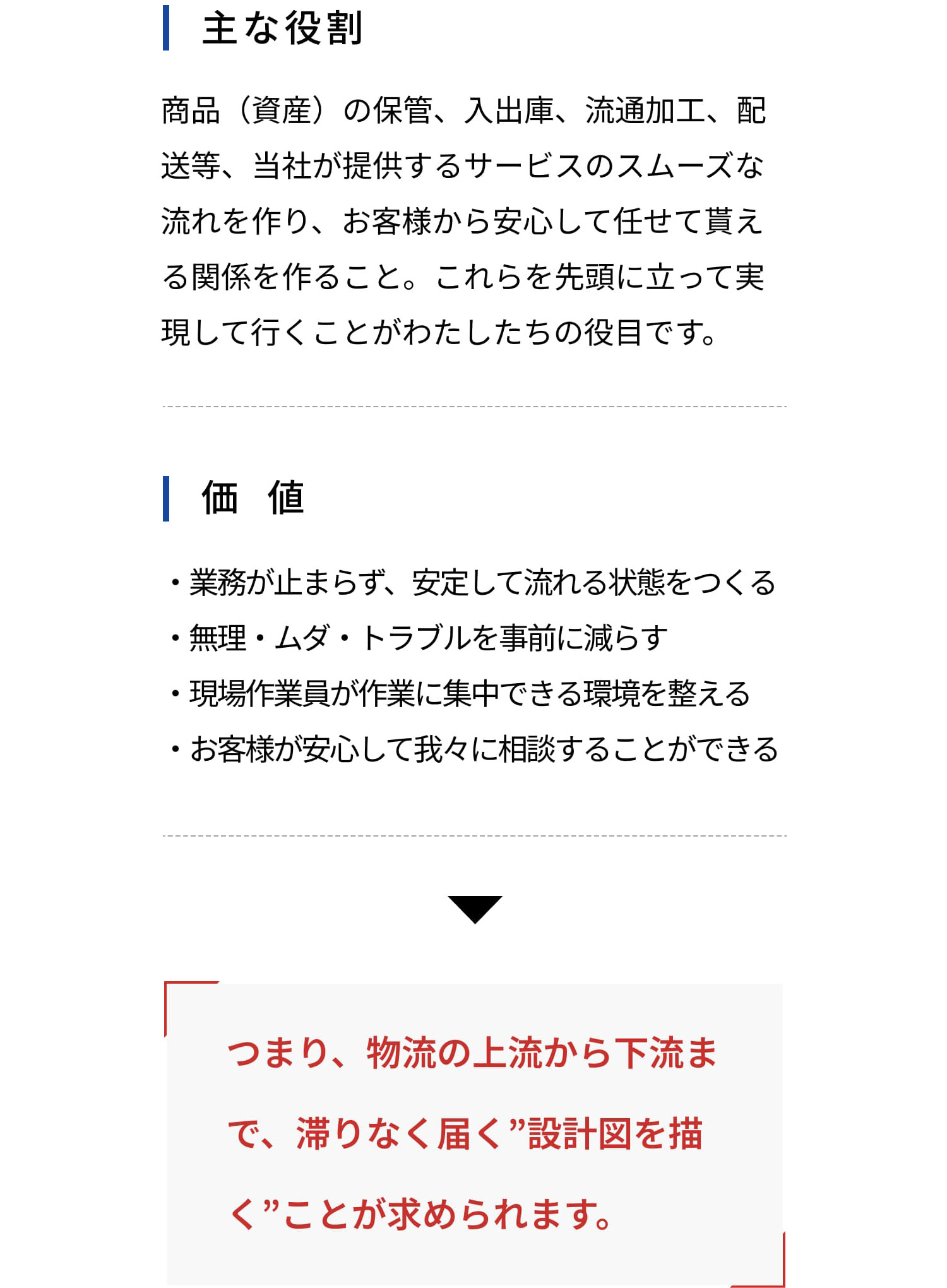 主な役割 価値